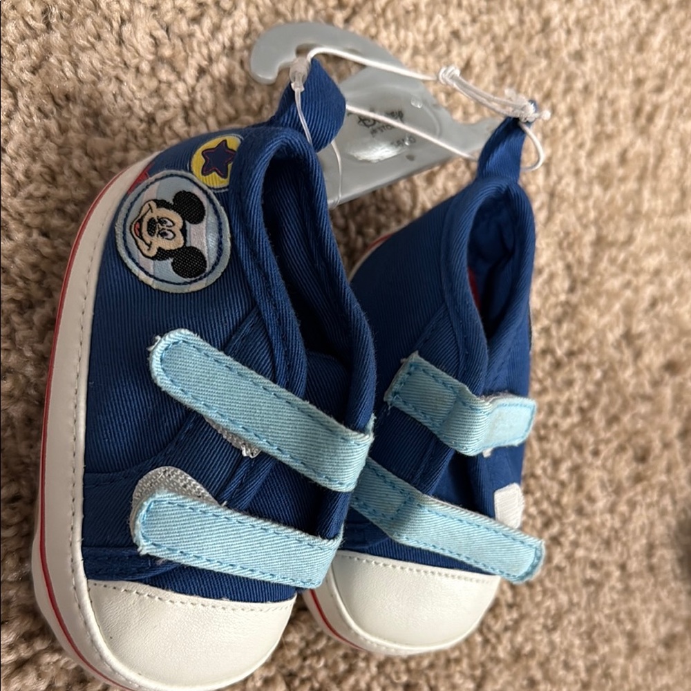 Mickey Mouse Disney (Brand New)Blue and White Baby Sneakers for Everyday Comfort